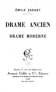 Front cover of Drame ancien, drame moderne by Émile Faguet