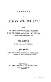 Cover of Replies to "Essays and Reviews." .. by Edward Meyrick Goulburn