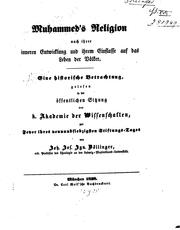 Cover of Muhammed's Religion nach ihrer Innern Entwicklung und ihrem Einflusse auf das Leben der Völker .. by Johann Joseph Ignaz von Döllinger
