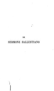 Cover of De sermone Sallustiano.. by Léopold Eugène Constans