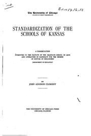 Front cover of Standardization of the Schools in Kansas by John Addison Clement
