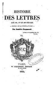 Cover of Histoire des lettres avant le christianisme: cours de littérature by Amédée Duquesnel