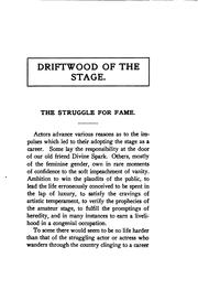 Front cover of Driftwood of the Stage by William Ellis Horton