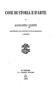 Cover of Cose di storia e d'arte by Augusto Conti