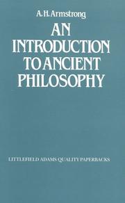 Front cover of An introduction to ancient philosophy by A. H. Armstrong
