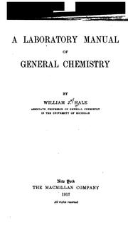 Cover of A Laboratory Manual of General Chemistry by William Jay Hale