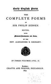 Front cover of The Complete Poems of Sir Philip Sidney .. by Sir Philip Sidney