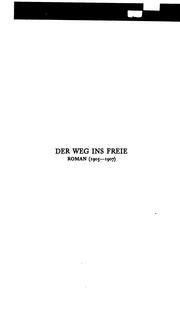 Front cover of Der Weg ins Freie by Arthur Schnitzler
