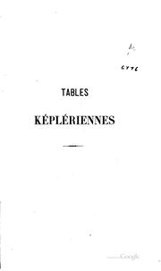 Front cover of Tables du mouvement képlérien by Félix Boquet