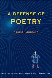 Front cover of A defense of poetry by Gabriel Gudding