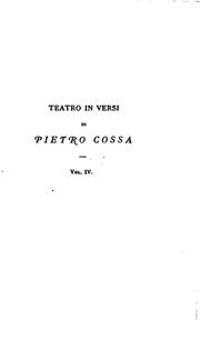 Front cover of Cola di Rienzo: poema drammatico in cinque atti e un prologo by Pietro Cossa
