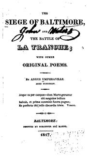 Cover of The Siege of Baltimore, and the Battle of la Tranche: With Other Original Poems by Angus Umphraville