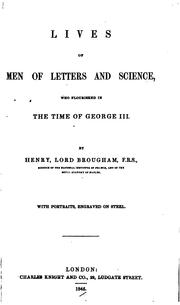 Cover of Lives of Men of Letters and Science, who Flourished in the Time of George III by Baron Henry Brougham Brougham and Vaux