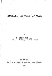 Front cover of England in Time of War by Sydney Dobell