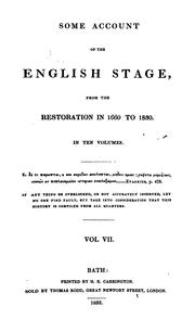 Cover of Some account of the English stage from the Restoration in 1660 to 1830 by John Genest