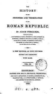 Cover of The history of the progress and termination of the Roman republic by Adam Ferguson