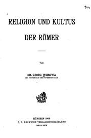 Front cover of Religion und Kultus der Römer by Georg Wissowa