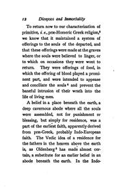 Cover of Dionysos and Immortality: The Greek Faith in Immortality as Affected by the Rise of Individualism by Benjamin Ide Wheeler