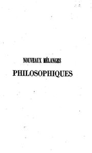 Front cover of Nouveaux mélanges philosophiques by Théodore Simon Jouffroy
