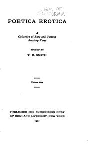 Front cover of Poetica erotica by T. R. Smith