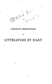 Front cover of Tableaux romantiques de littérature et d'art by Ange Henri Blaze de Bury