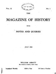 Front cover of The Magazine of history with notes and queries by William Abbatt