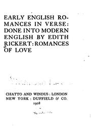 Front cover of Early English romances in verse by Edith Rickert