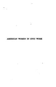 Front cover of American women in civic work by Helen Christine Bennett