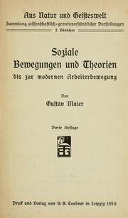 Front cover of Soziale Bewegungen und Theorien bis zur modernen Arbeiterbewegung by Gustav Maier