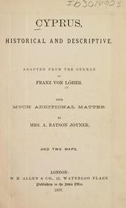 Cover of Cyprus by Franz von Löher