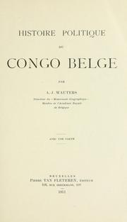 Cover of Histoire politique du Congo Belge by Alphonse-Jules Wauters