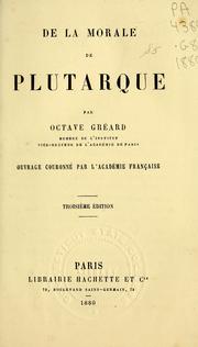 Cover of De la morale de Plutarque by Octave Gréard