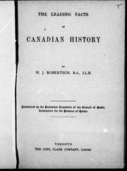 Front cover of The leading facts of Canadian history by W. J. Robertson