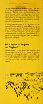Front cover of Montana renewable resource development program for towns, cities, counties, conservation districts, state agencies by Montana. Water Development Bureau.