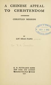 Front cover of A Chinese appeal to Christendom concerning Christian missions by Sir Reginald Fleming Johnston