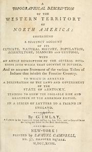 Front cover of A topographical description of the western territory of North America by Gilbert Imlay