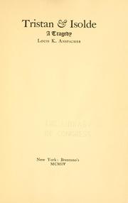 Front cover of Tristan & Isolde by Louis Kaufman Anspacher