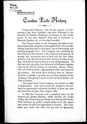 Cover of Memorandum, Canadian Pacific Railway by Canadian Pacific Railway Company
