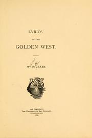 Front cover of Lyrics of the golden west by William Darwin Crabb