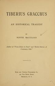 Cover of Tiberius Gracchus by Hunter MacCulloch
