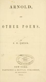 Cover of Arnold by J. R. Orton