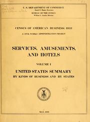Cover of Census of American business: 1933 by United States. Bureau of the Census