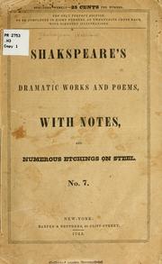 Front cover of Shakespeare's Dramatic Works and Poems, with Notes, Numerous Etchings on Steel. No. 7 (Antony and Cleopatra / Cymbeline / King Lear / Pericles / Romeo and Juliet) by William Shakespeare
