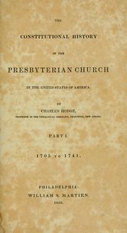 Front cover of The constitutional history of the Presbyterian church in the United States of America by Christoph Ernst Luthardt