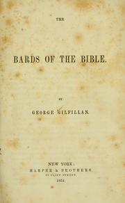 Front cover of The Bards of the Bible by George Gilfillan