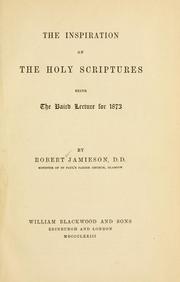 Front cover of The inspiration of the Holy Scriptures by Jamieson, Robert