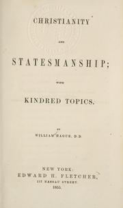 Front cover of Christianity and statesmanship by Hague, William