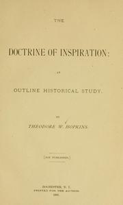 Front cover of The doctrine of inspiration by Theodore W. Hopkins