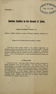 Front cover of Outline studies in the Gospel of John by James Stevenson Riggs