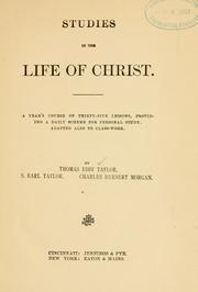 Front cover of Studies in the life of Christ by Thomas Eddy Taylor